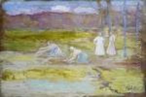 Les Lavandieres by Jean Misceslas Peske