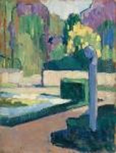 Statue Dans Un Parc by Jean Misceslas Peske