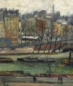 La Seine Et Les Quais A Pari ,1919 by Jean Misceslas Peske