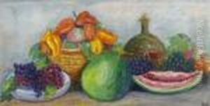 Nature Morte A La Pasteque by Jean Misceslas Peske