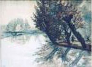 Saules Au Bord De L'eau by Jean Misceslas Peske