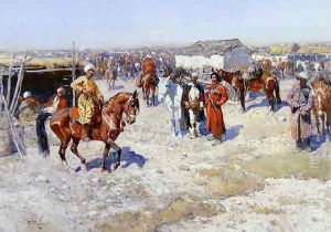 Central Asian Horse Market by Franz Roubaud