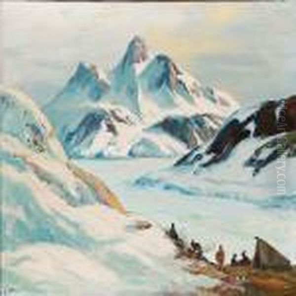 View From Greenland With Inuits Cooking - view 1