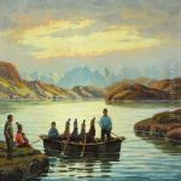 Greelandic Scenery With Persons - view 1