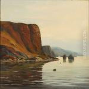 Landscape Fromgreenland With Kayaks And A Umiak Landscape Fromgreenland With Kayaks And A Umiak