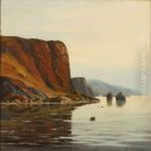 Landscape From Greenland With Kayaks And A Umiak Landscape From Greenland With Kayaks And A Umiak