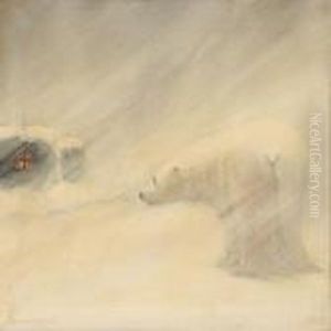 A Polar Bear Sees Into A Warm Hut
