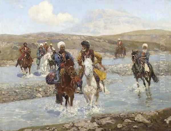 Kozaks crossing the river - view 1