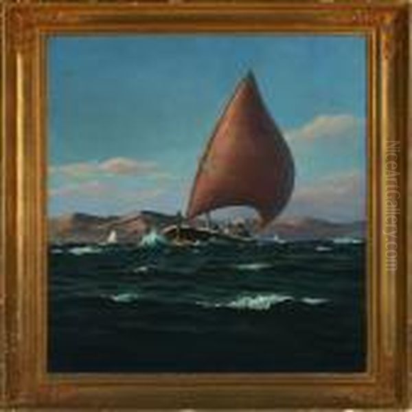 Coastal Scenery With People In A Sailing Ship - view 1