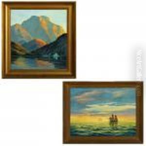 Greenlandic Inlet And Seascape With Sailing Ships