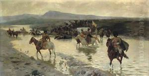 The river crossing by Franz Roubaud