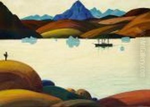 View Of A Greenlandic Fiord by Emanuel A. Petersen