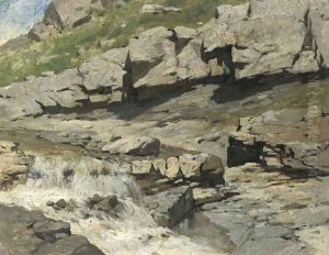 Study of a mountain stream by Franz Roubaud