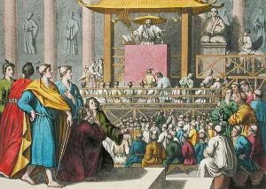 A Japanese soothsayer preaching, plate 82 from Le Costume Ancien et Moderne by Jules Ferrario, published c.1820s-30s