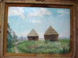 Haymaking In Laval by Edmond Marie Petitjean