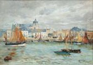 Port De Bretagne by Edmond Marie Petitjean