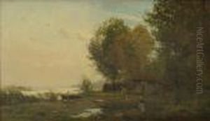 Laveuses Et Pecheurs Au Crepuscule