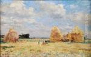 Paisagem - Figuras Entre Medas De Feno