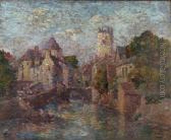 A French Riverside Town - view 1
