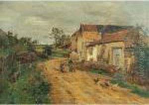 Farm Scene by Edmond Marie Petitjean