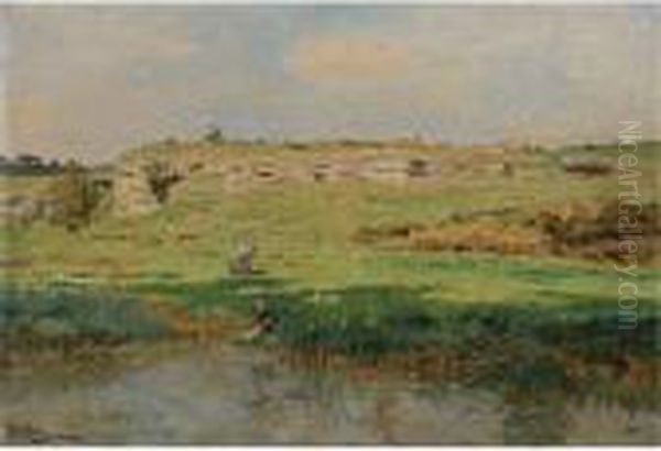Washerwoman At The River - view 1