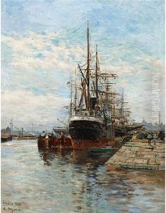 Tall Ships In A Harbor