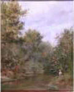 Paysage Au Pecheur by Edmond Marie Petitjean