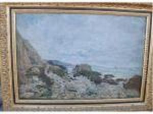 Voiliers Au Large Huile Sur Toile Signee 49 X 72 Cm by Edmond Marie Petitjean