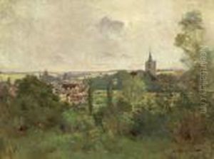 Landscape With View Over A Village. Landscape With View Over A Village.