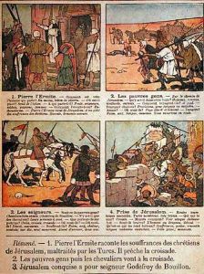 School exercises based around the Crusades, from Histoire de France by E. Devinat and A. Touriel, 1923 by F. Raffin