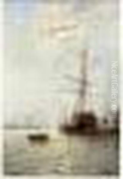 Grand Voilier Amarre Dans Le Port De Dunkerque Vers 1890 - view 1