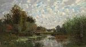 Riverside Scene by Edmond Marie Petitjean