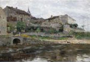 A French River Town by Edmond Marie Petitjean