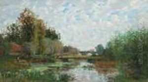 Riverside Activities by Edmond Marie Petitjean