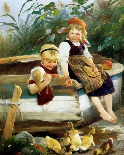 Feeding The Ducklings - view 1