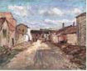 La Cour De Ferme by Edmond Marie Petitjean