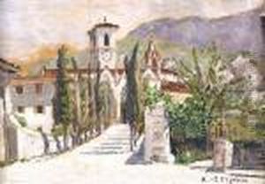 Village Town Square by Edmond Marie Petitjean