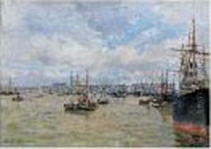 Le Port De Bordeaux by Edmond Marie Petitjean