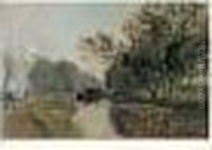 Peniches Sur Un Canal by Edmond Marie Petitjean