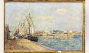Le Port De Saint-gilles-croix-de-viehuile Sur Toile Signee En Bas A Gauche. Le Port De Saint-gilles-croix-de-viehuile Sur Toile Signee En Bas A Gauche.