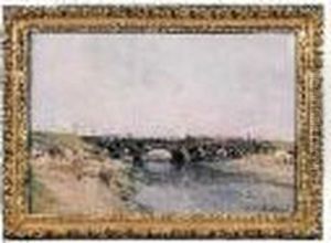 L'escaut Pres D'anvers by Edmond Marie Petitjean