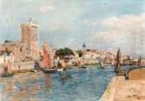 The Port Of Sables D'olonne by Edmond Marie Petitjean