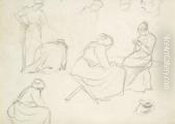 Etude De Femmes Et Chat - view 1