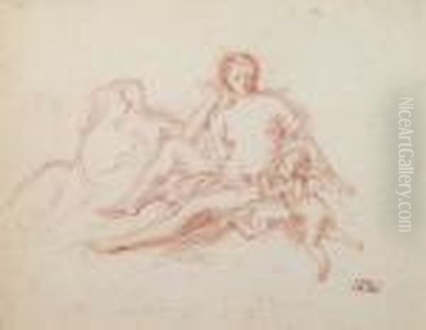 Study Of Figures And A Cherub - view 1