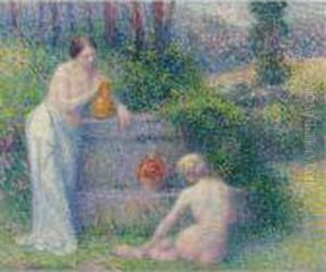 Femmes A La Fontaine by Hippolyte Petitjean