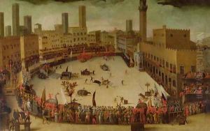 A Festa in the Campo del Campo, Siena, 1597 by Vincenzo Rustici