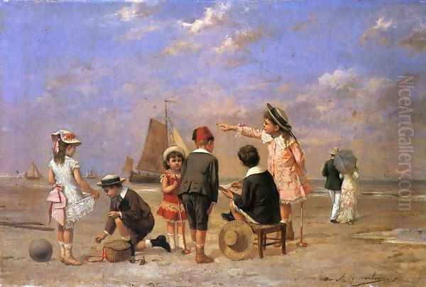 Children on the Beach - view 1