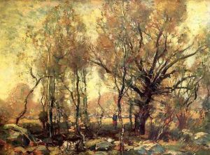 Figure in a Wooded Landscape by Henry Ward Ranger