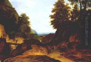 Valley with Travellers 1660s by Roelandt Roghman