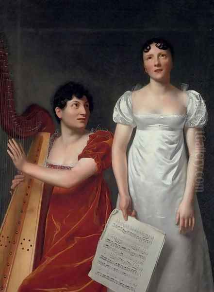 Portrait of a harpist and singer - view 1